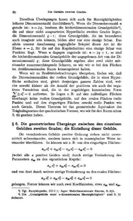 § 6. Die geometrischen Übergänge zwischen den einzelnen Gebilden zweiten Gerades; die Einteilung dieser Gebilde.