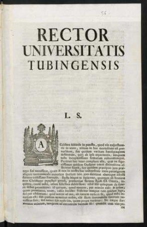 Rector Universitatis Tubingensis L. S.