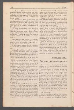 Discurso sobre orden público