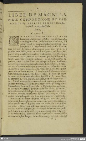 Liber De Magni Lapidis Compositione et Operatione, Auctore, Adhuc Incerto sed tamen doctissimo