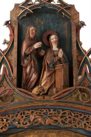 Gesprenge des Marienretabels aus der Kapelle St. Wolfgang in Tullau (Gemeinde Rosengarten-Uttenhofen, Lkr. Schwäbisch Hall)