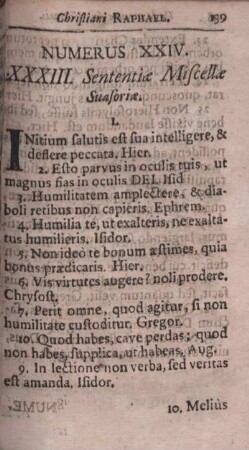 Numerus XXIV. XXXIII. Sententiae Miscellae Suasoriae.