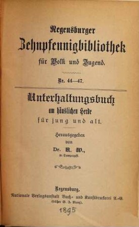 Unterhaltungsbuch am häuslichen Herde : für jung und alt