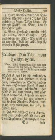 Freudige Rückkehr vom Beicht-Stuhl