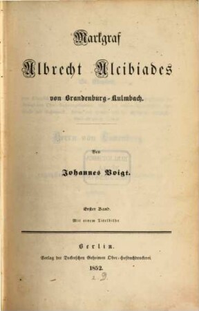 Markgraf Albrecht Alcibiades von Brandenburg-Kulmbach, 1