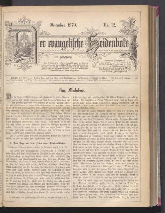 Nr. 12. Dezember 1879