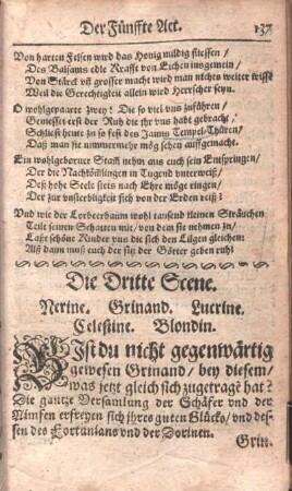 Die Dritte Scene. Nerine. Grinand. Lucrine. Celestine. Blondin.