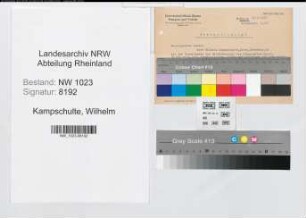 Entnazifizierung Wilhelm Kampschulte , geb. (Betriebsrat)