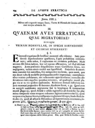 III. Quaenam Aves Erratica Quae Migratoriae?