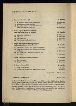 1. Chemische Reaktion (II) [- 5. Systematisierung (III)]