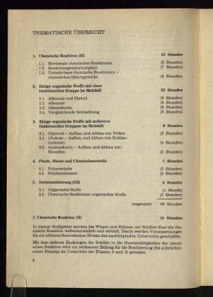 1. Chemische Reaktion (II) [- 5. Systematisierung (III)]