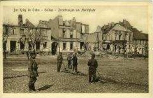 Zerstörte Häuser in Goldap
