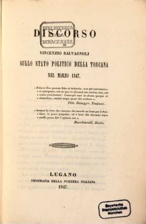 Discorso sullo stato politico della Toscana nel Marzo 1847