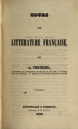 Cours de Littérature Française