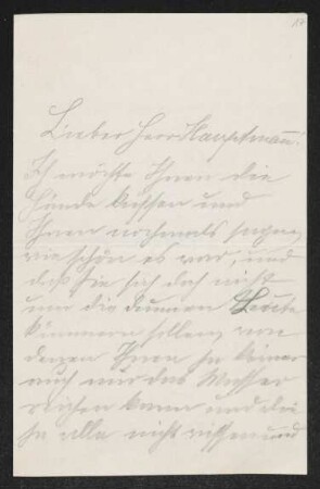 Brief von Hedwig Fischer, Samuel Fischer und Efraim Frisch an Gerhart Hauptmann