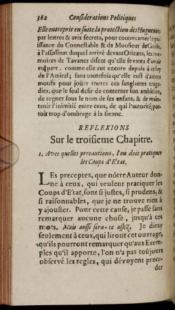 Reflexions Sur le troisieme Chapitre.