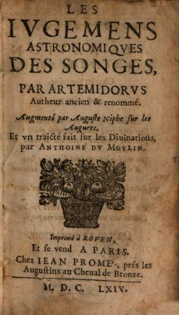 Les jugemens astronomiques de songes ...