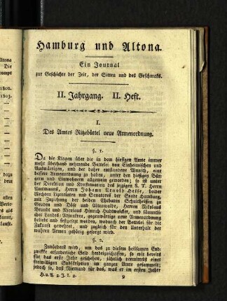 I. Des Amtes Ritzebüttel neue Armenordnung.