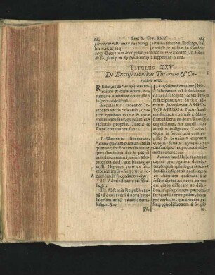 Titulus XXV. De Excusationibus Tutorum & Curatorum.