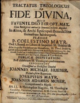 Tractatus theol. de fide divina