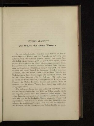 Fünfter Abschnitt. Die Wellen des tiefen Wassers.