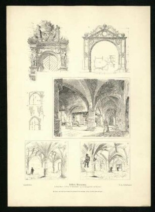 Schloss Neuenstein: Garten-Portal. Tor. Schlosskirche. Königsgewölbe und Kaisersaal. Ansichten.