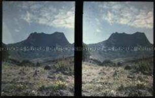 Blick auf den Berg Cerro El Yunque auf der Isla Robinson Crusoe, gehörend zur Inselgruppe Juan Fernandez