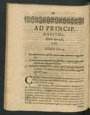 Ad Princip. Capituli. Cum speciali. LXI.