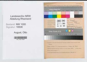 Entnazifizierung Otto August, geb. 20.09.1899 (Verwaltungsangestellter)