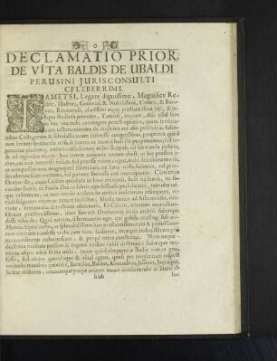 Declamatio Prior, De Vita Baldis De Ubaldi Perusini ...