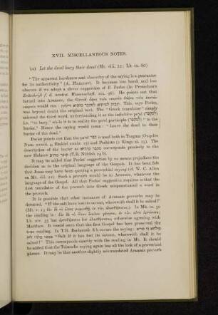 XVII. Miscellaneous notes.