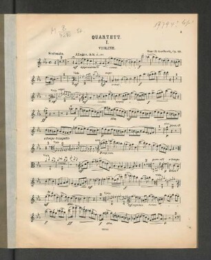 Quartett. I. Violine. [I. - IV.]