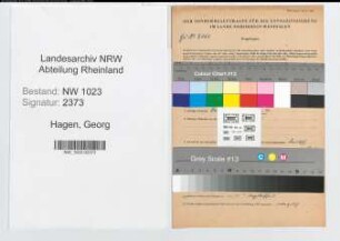 Entnazifizierung Georg Hagen , geb. 20.05.1877 (Oberpostrat)