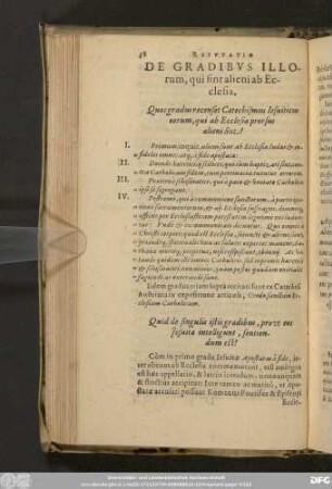 De Gradibus Illorum, qui sint alieni ab Ecclesia.
