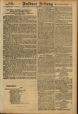 Zweite Ausgabe vom Samstag, den 07. Dezember 1918.