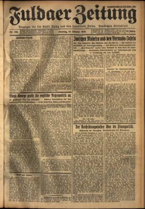 Erste Ausgabe vom Sonntag, den 14. Oktober 1928.