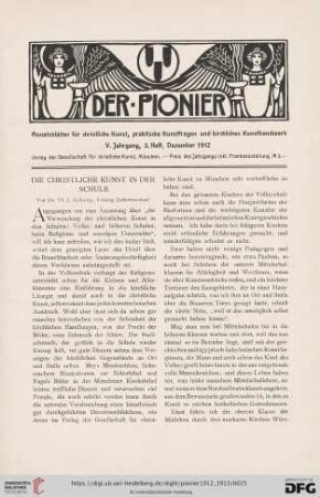 3. Heft, Dezember 1912