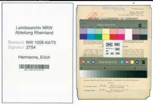 Entnazifizierung Erich Hermanns , geb. 11.09.1909 (Beamter)
