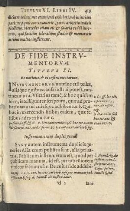 De Fide Instrumentorum. Titulus XI.