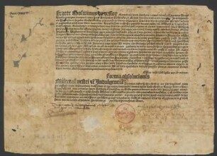 Bruderschaftsbrief des Antoniusordens. Lichtenberg 1493