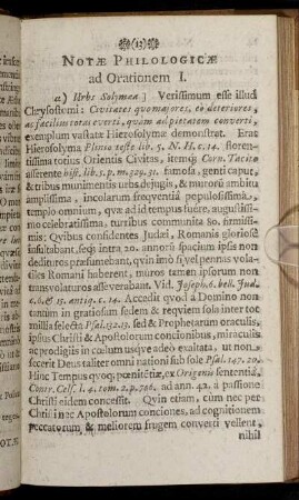 Notæ Philologicæ ad Orationem I.