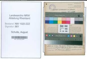Entnazifizierung August Schulte , geb. 14.01.1894 (Haendler)