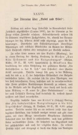 551-555 Zur Literatur über "Babel und Bibel"