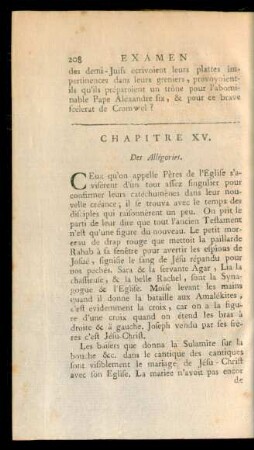 Chapitre XV. Des Allégories
