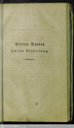 Dritten Bandes Zweite Abtheilung