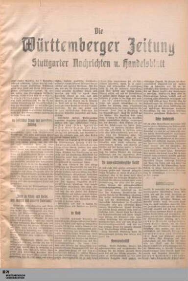 Titelseite einer Zeitung