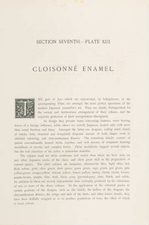 Plate XIII. Cloisonné enamel