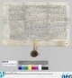 Walthasor Pemer, oberster Amtmann des Waldes bei Nürnberg, Sebalder Seite, und das Forstgericht daselbst sprechen dem Rat der Stadt Nürnberg den Teil der Forsthube zu Tennenlo, welchen Peter Motter vor dem von Wernlein und Gilg den Schützen erkauft hat und der nach des Motters Tod weder vom Rat noch dem Waldamtmann empfangen wurde, gegen die Erbansprüche Peter von Seckendorffs als verfallenes Lehen zu. - Zeugen: Vlrich Haller, Endres Geuder, Jörg Startz, Albrecht Swatman, Heinrich Perckmeister, sämtlich Bürger zu Nurnberg, Jorg Hetzelstorffer zu Günterspühel, Jacob Prenger zu Gescheyd, Cuntz Hering zu Malmshoff, Hanns Kuenl zu Krafftzhoff, Herman Pawer der Altere und Jungere, beide zu Tennelov, Hans Wirt zu Ruckerstorff und Peter Rabnolt zu Erlastegen. - Siegler: der Amtmann.