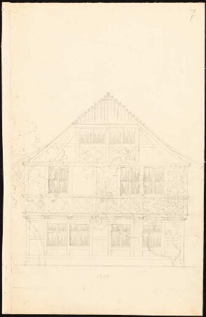Rathaus, Wernigerode Umbau: Aufriss Giebel des Hofgebäudes 1:50