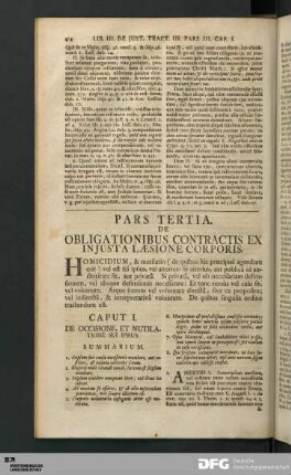 Pars Tertia. De Obligationibus Contractis Ex Injusta Læsione Corporis.